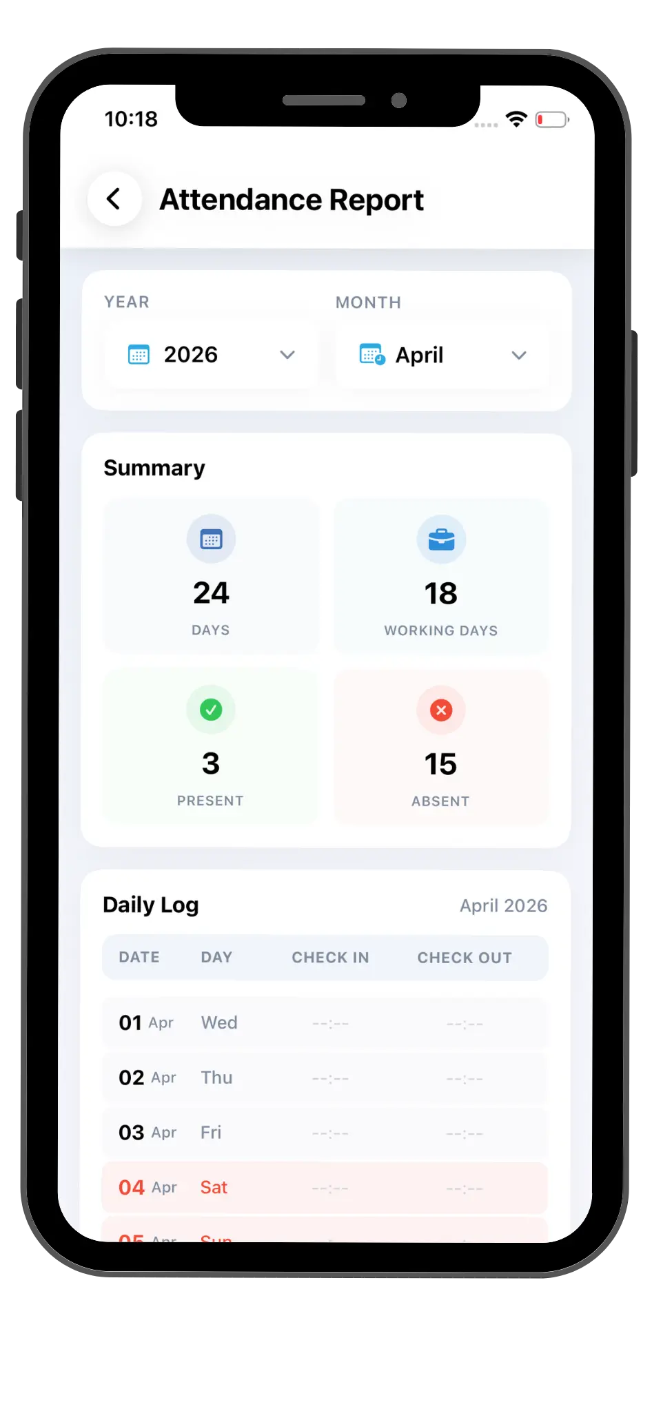 attendance report on mobile attendance report on mobile