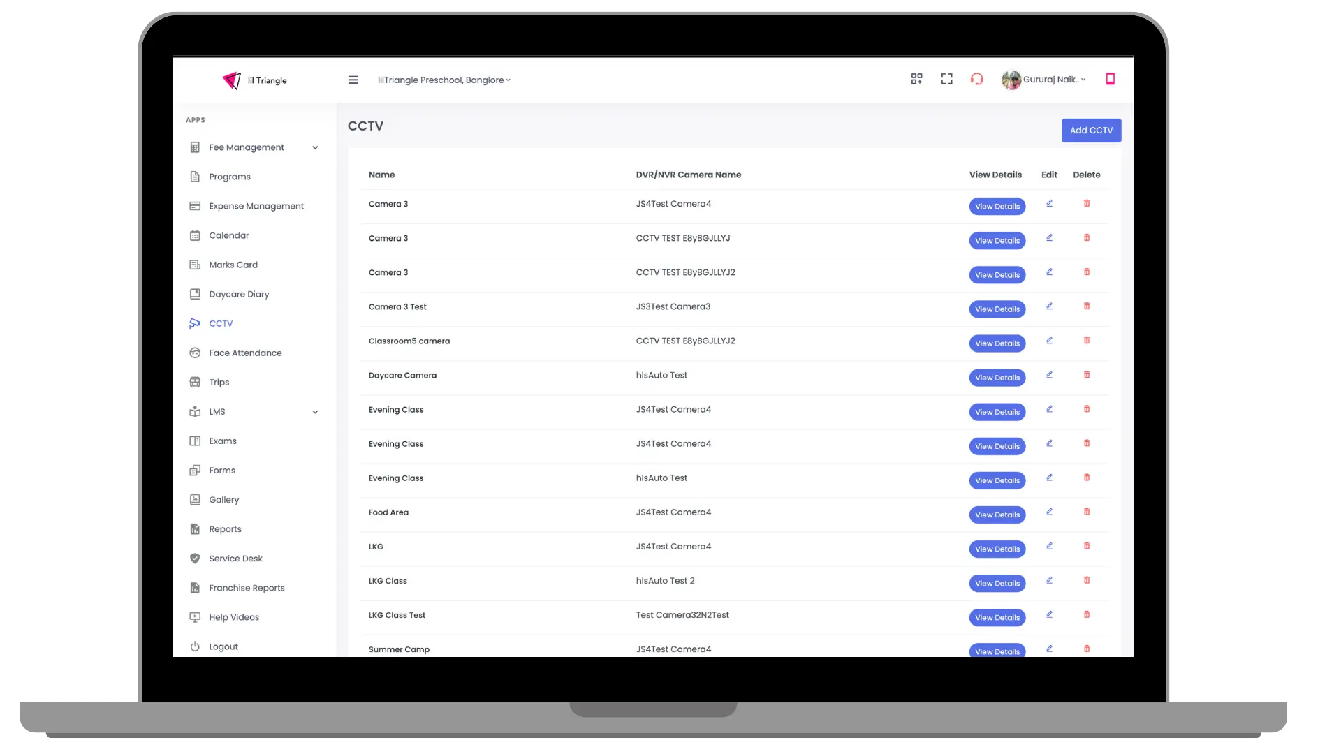 CCTV admin dashboard