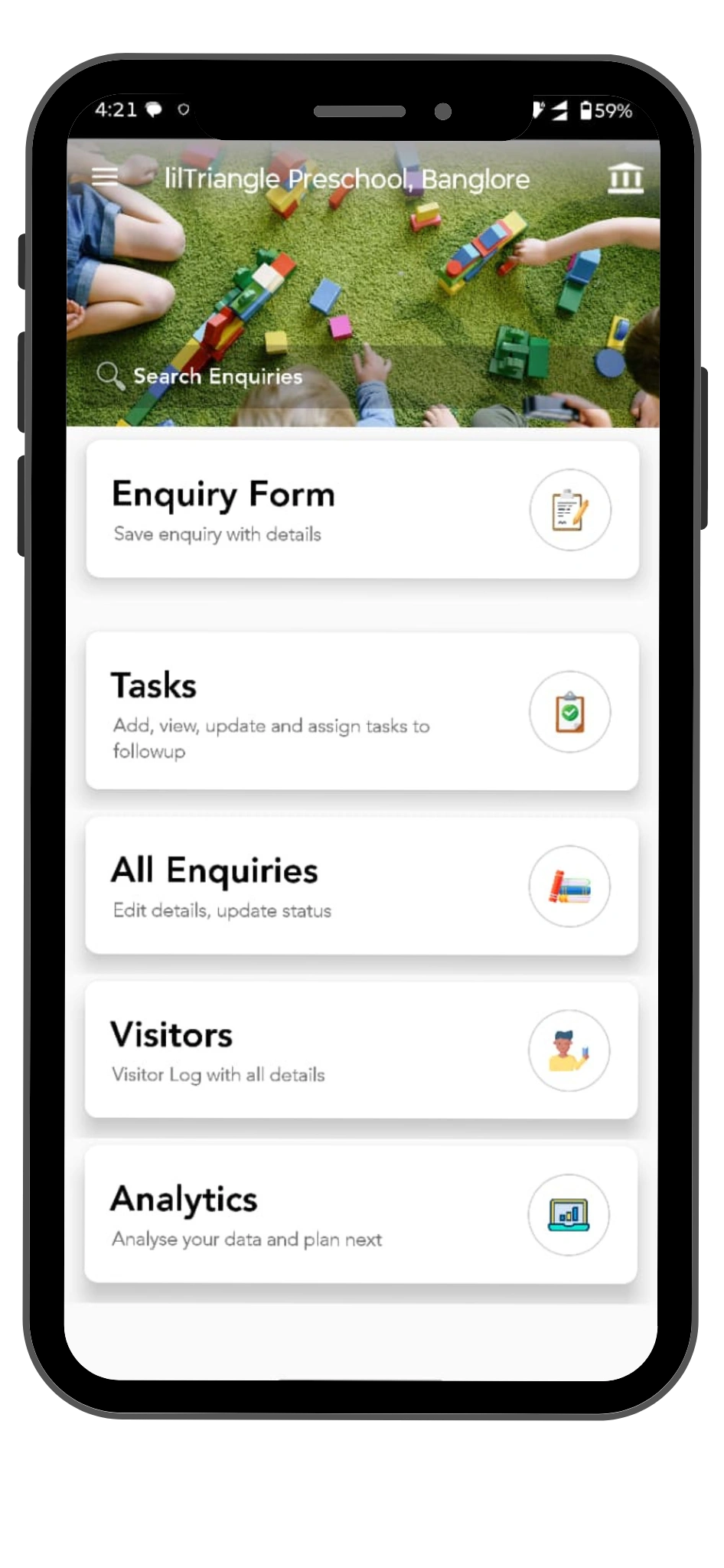 lilTriangle enquiry management on mobile