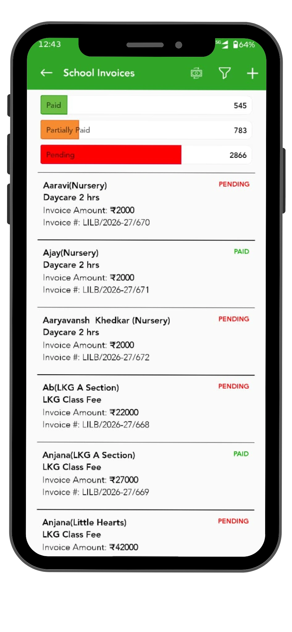fee management on mobile