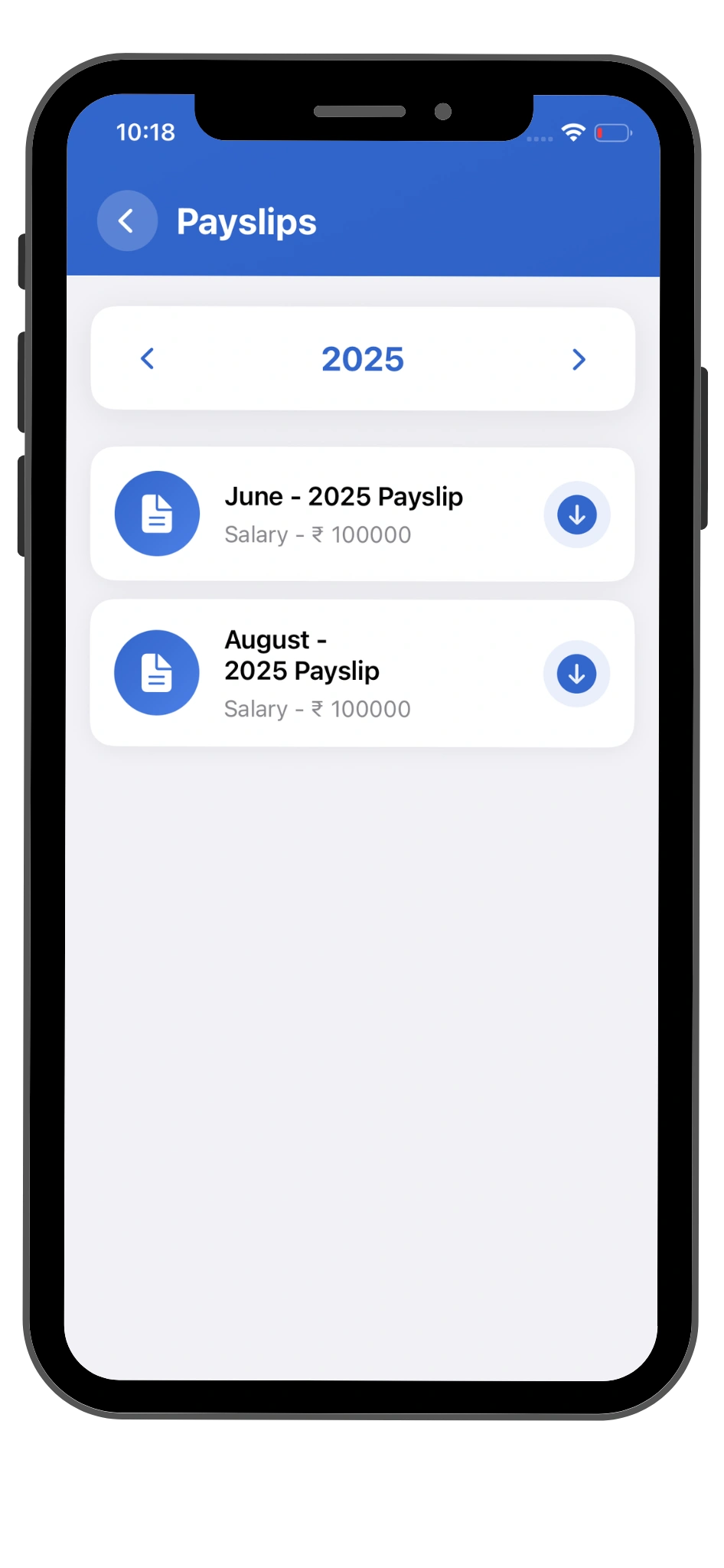 lilTriangle staff payslips on mobile