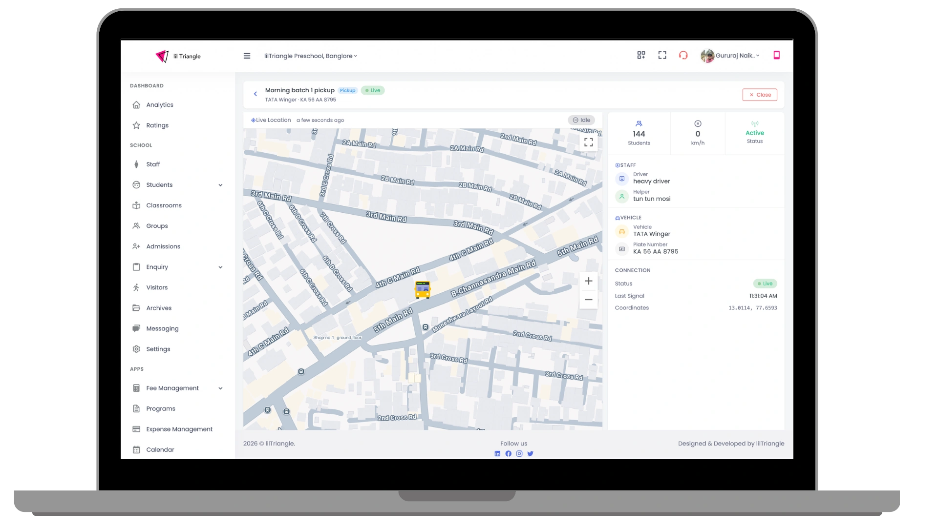tracking in dashboard
